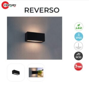 Applique LED Reverso Nero E27 IP65
